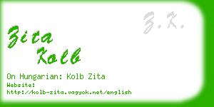 zita kolb business card